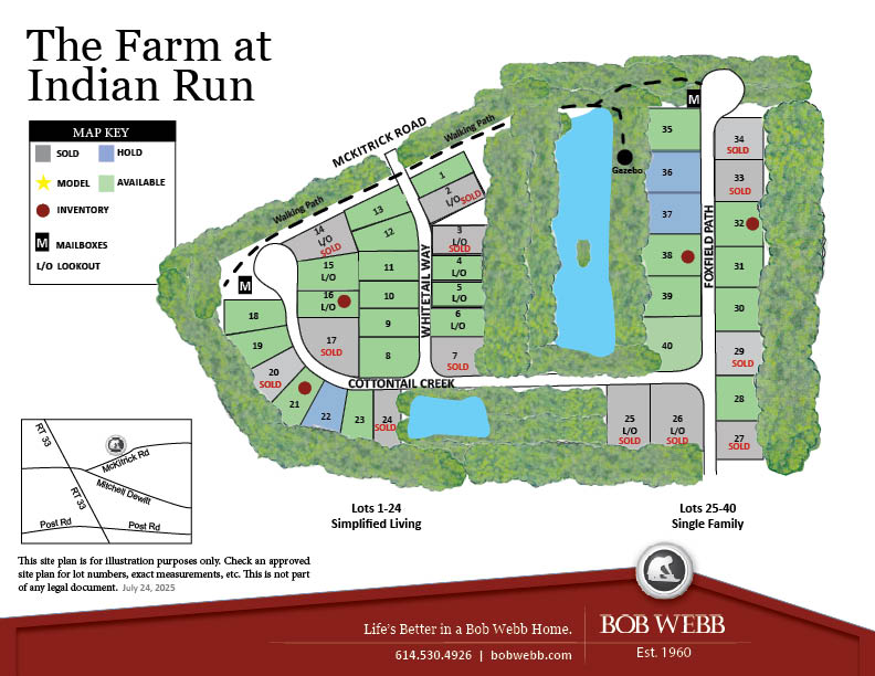 The Farm at Indian Run Community Map 7.24.2025