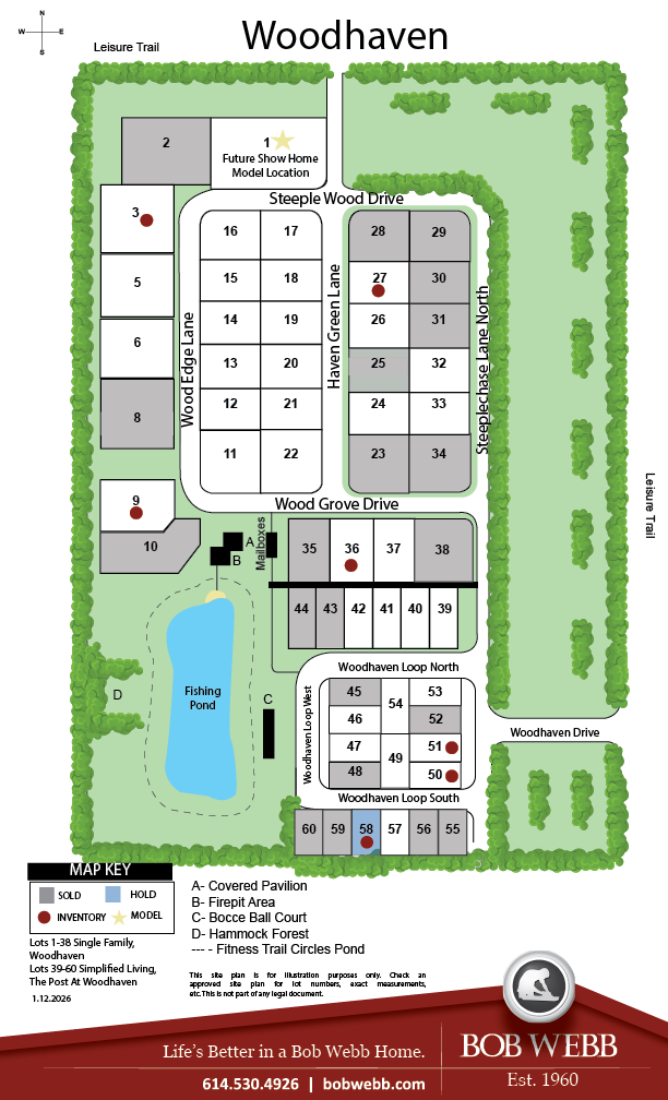 Woodhaven PWH Amenities And Holds Community Map 6.1.26