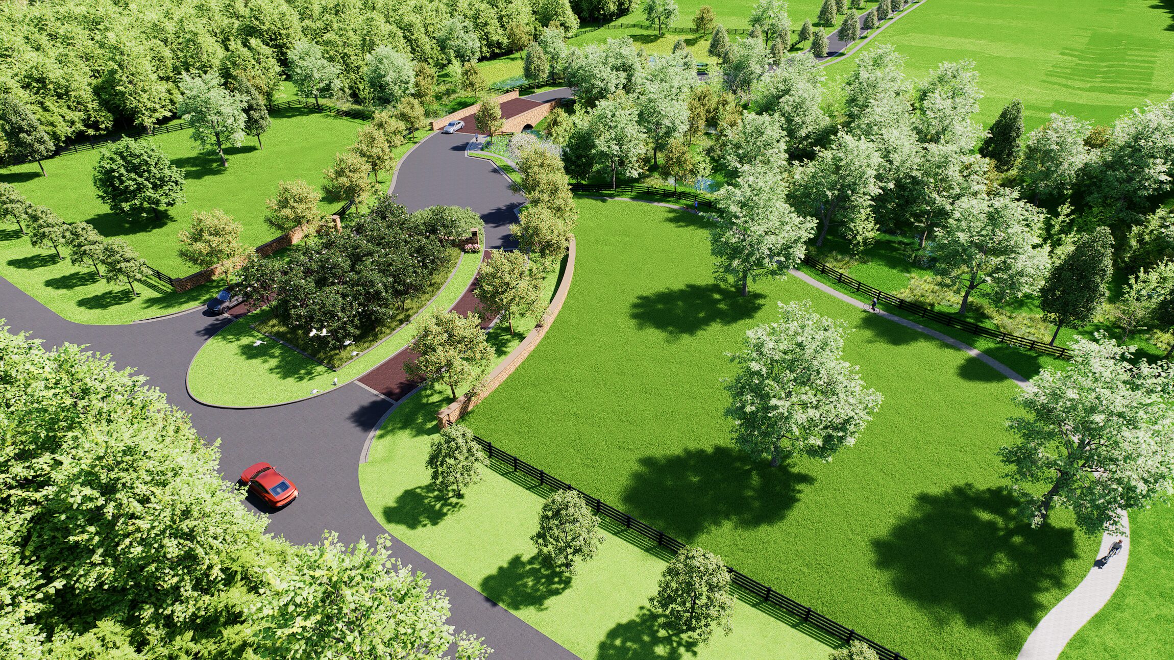Laurel Crossing Jerome Village Bird Eye View Rendering Bob Webb Homes